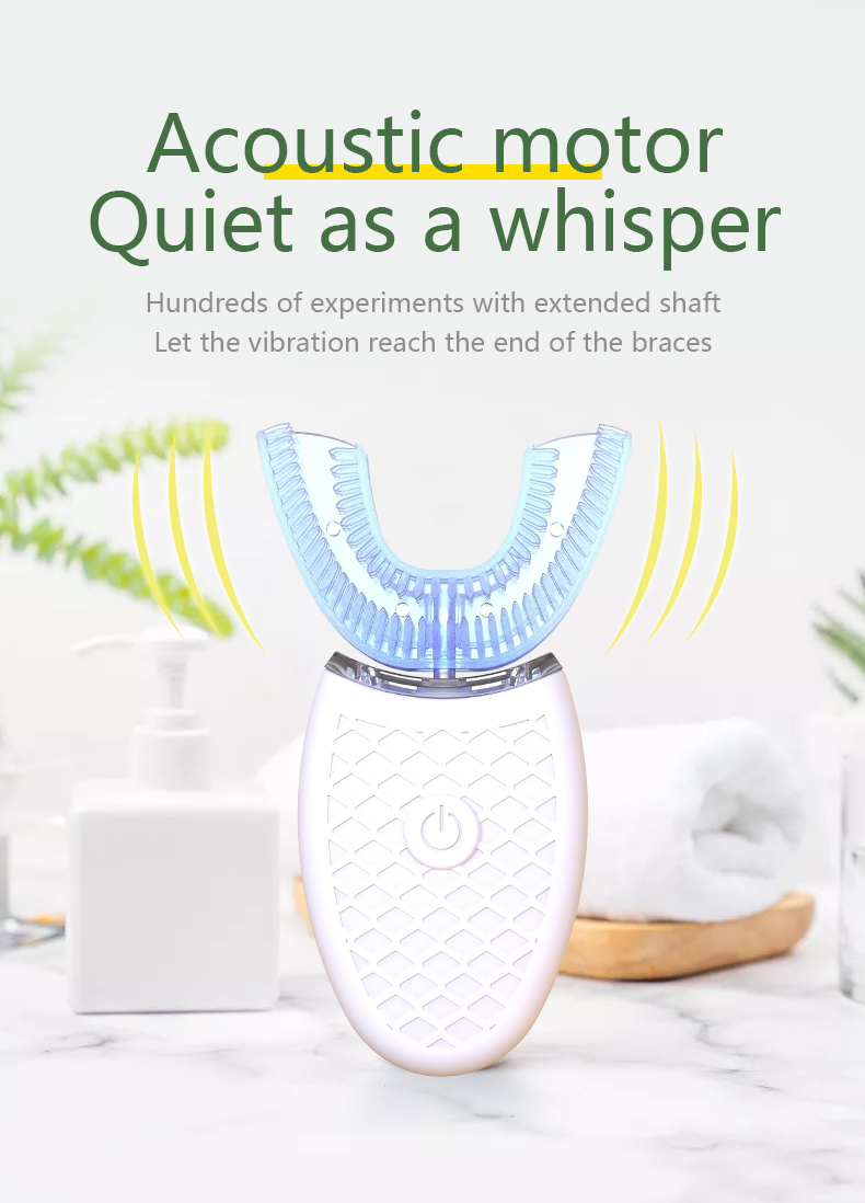 Teeth Whitening Light Kit - Intelligent U-Type Toothbrush 360 Degrees Sonic