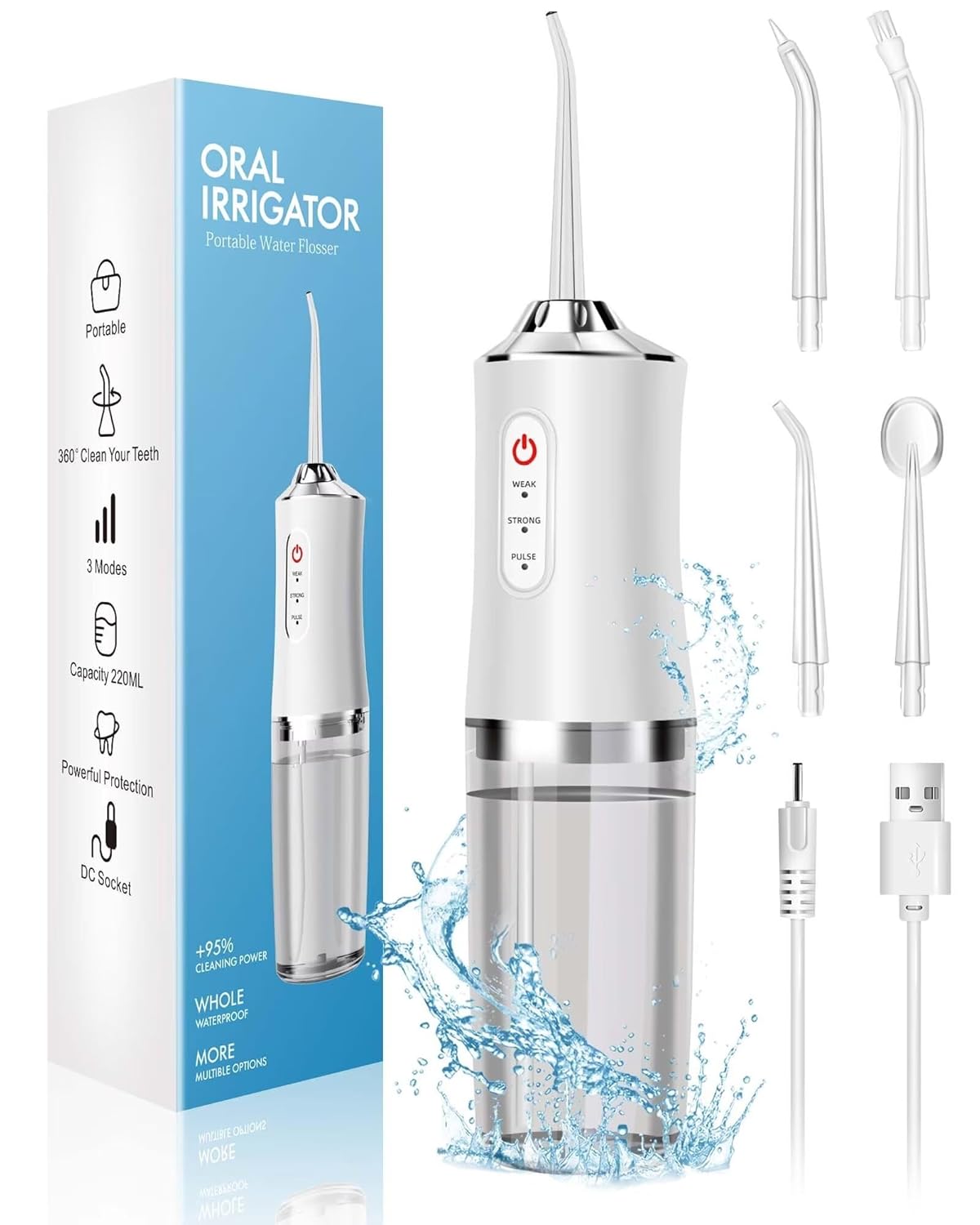 Water Flosser Cordless - Water Dental Flosser Teeth Picks -
