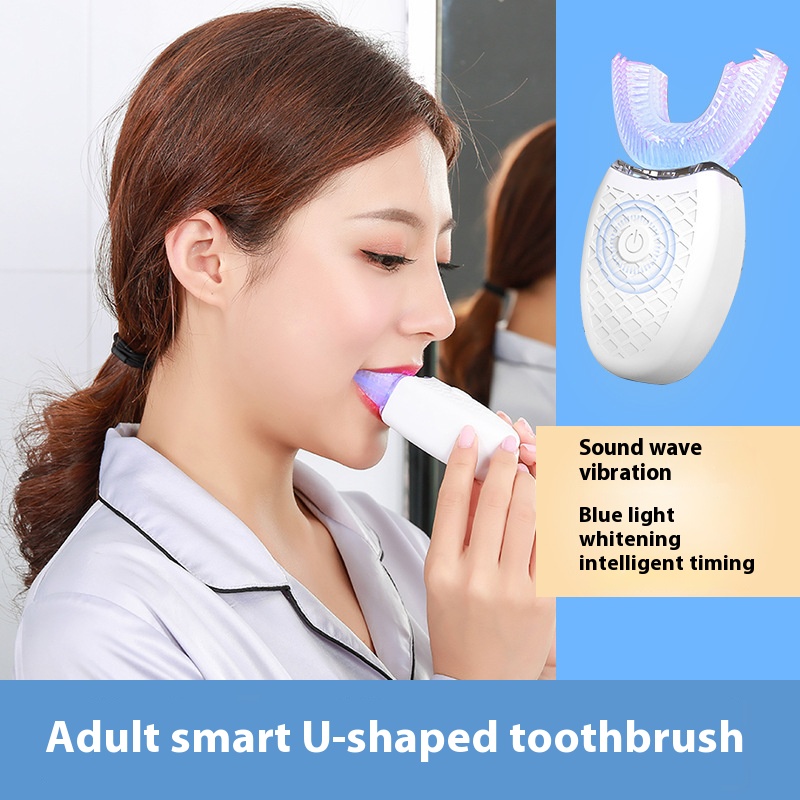 Electric U-Shaped Toothbrush f - Teeth Whitening Light Kit ulasan dan harga