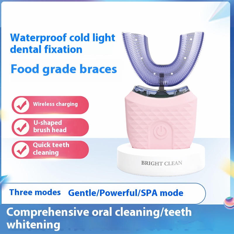 Electric U-Shaped Toothbrush f - Teeth Whitening Light Kit ulasan dan harga