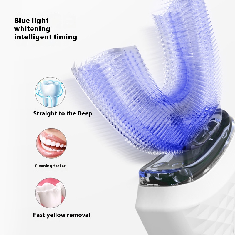 Electric U-Shaped Toothbrush f - Teeth Whitening Light Kit ulasan dan harga