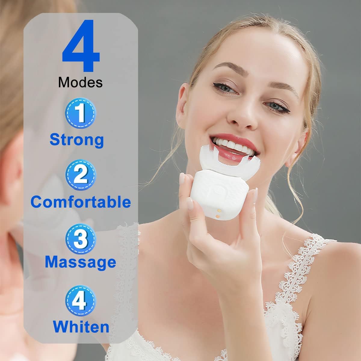 Dental Care U shape electric t - Teeth Whitening Light Kit ulasan dan harga
