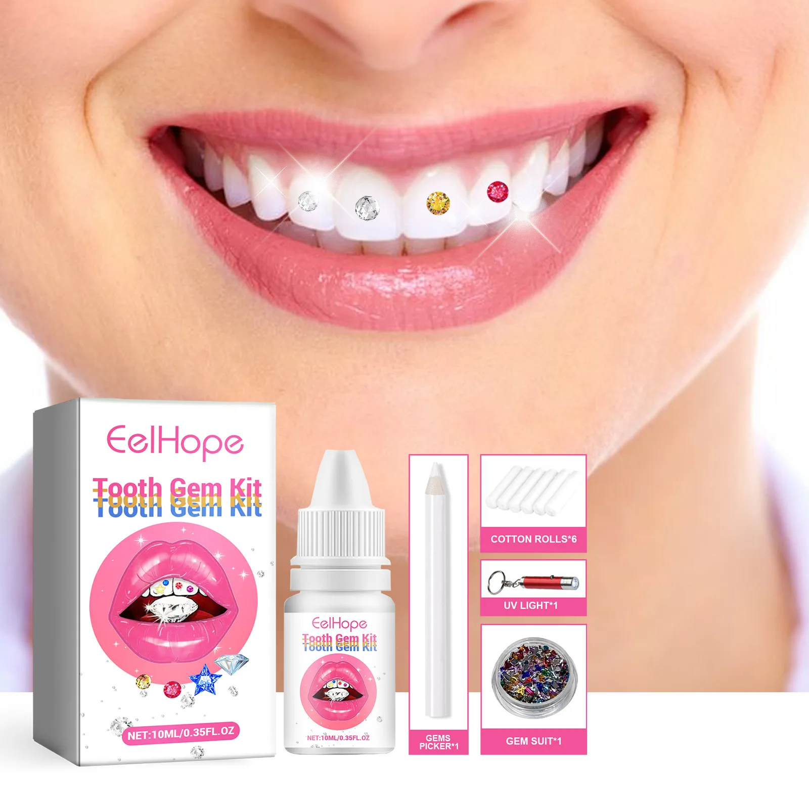 Tooth Jewelry Kit DIY Clear Pr - Teeth Whitening Light Kit ulasan dan harga