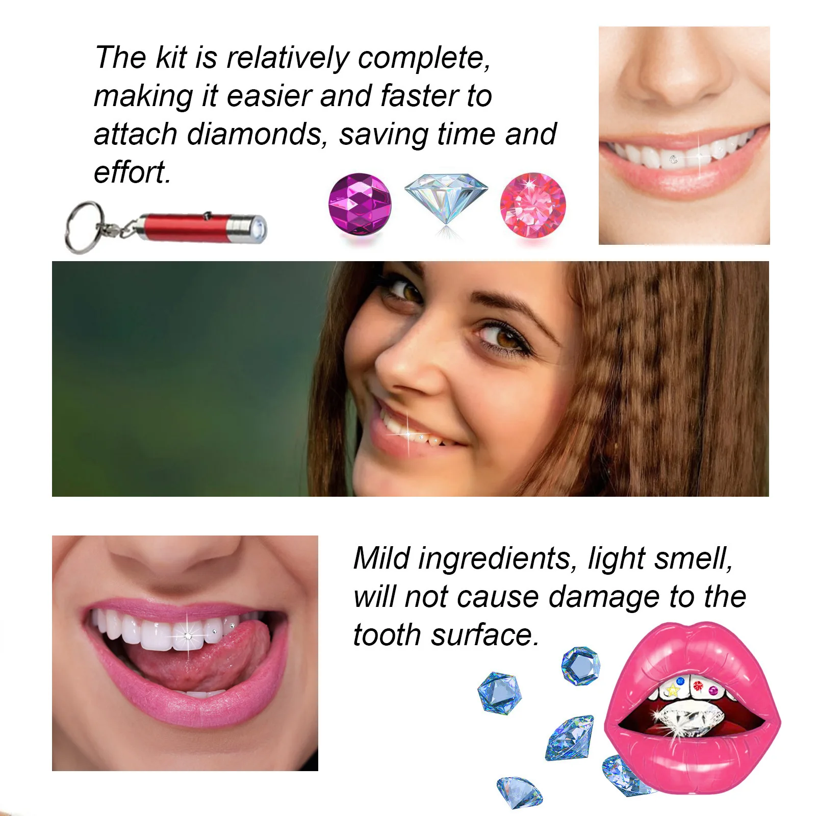 Tooth Jewelry Kit DIY Clear Pr - Teeth Whitening Light Kit ulasan dan harga