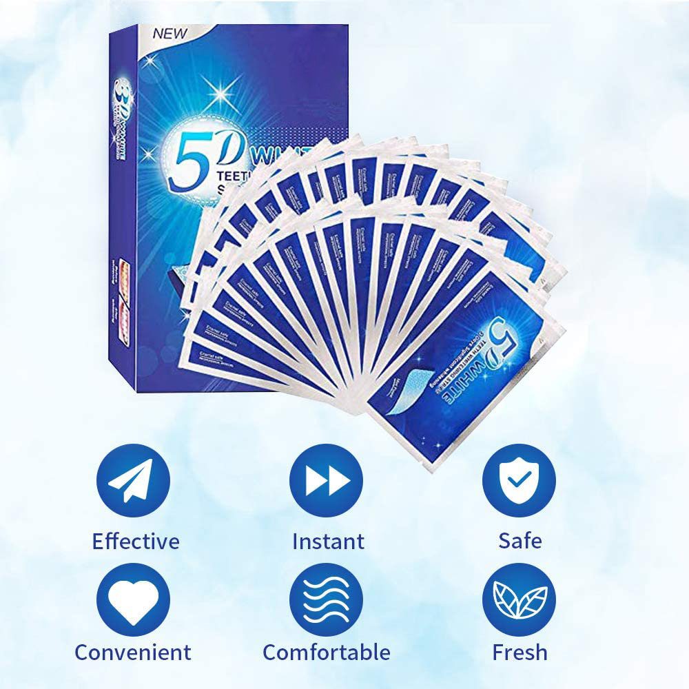 5D White Teeth Whitening Strip - Teeth Whitening Near Me ulasan dan harga