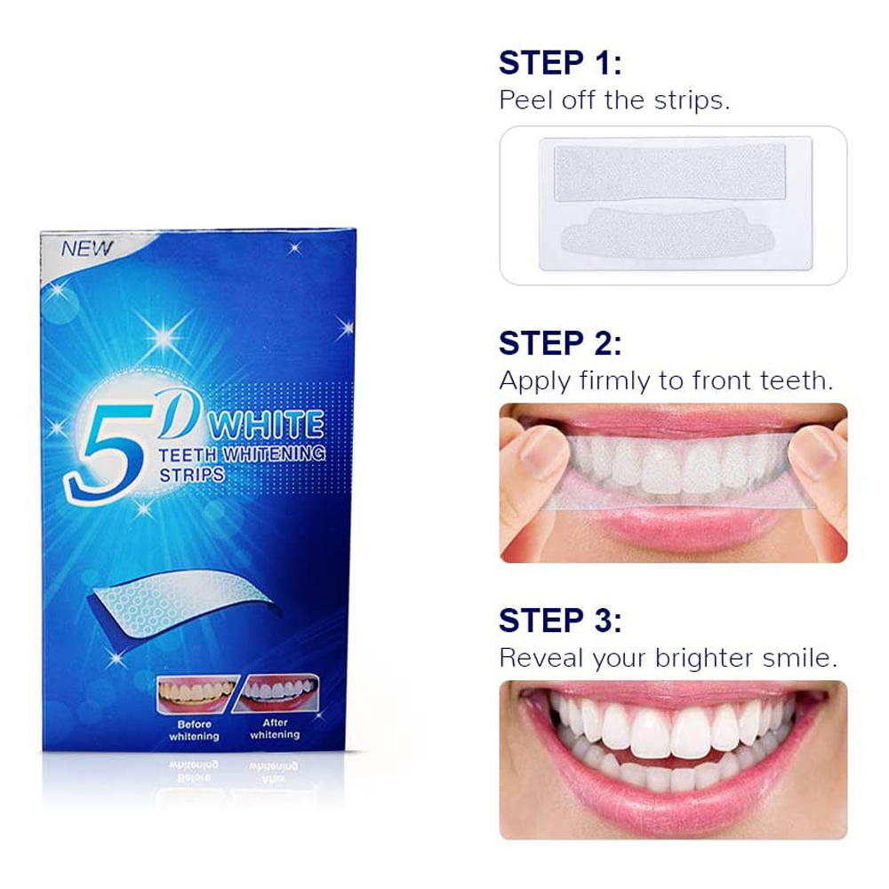 5D White Teeth Whitening Strip - Teeth Whitening Near Me ulasan dan harga